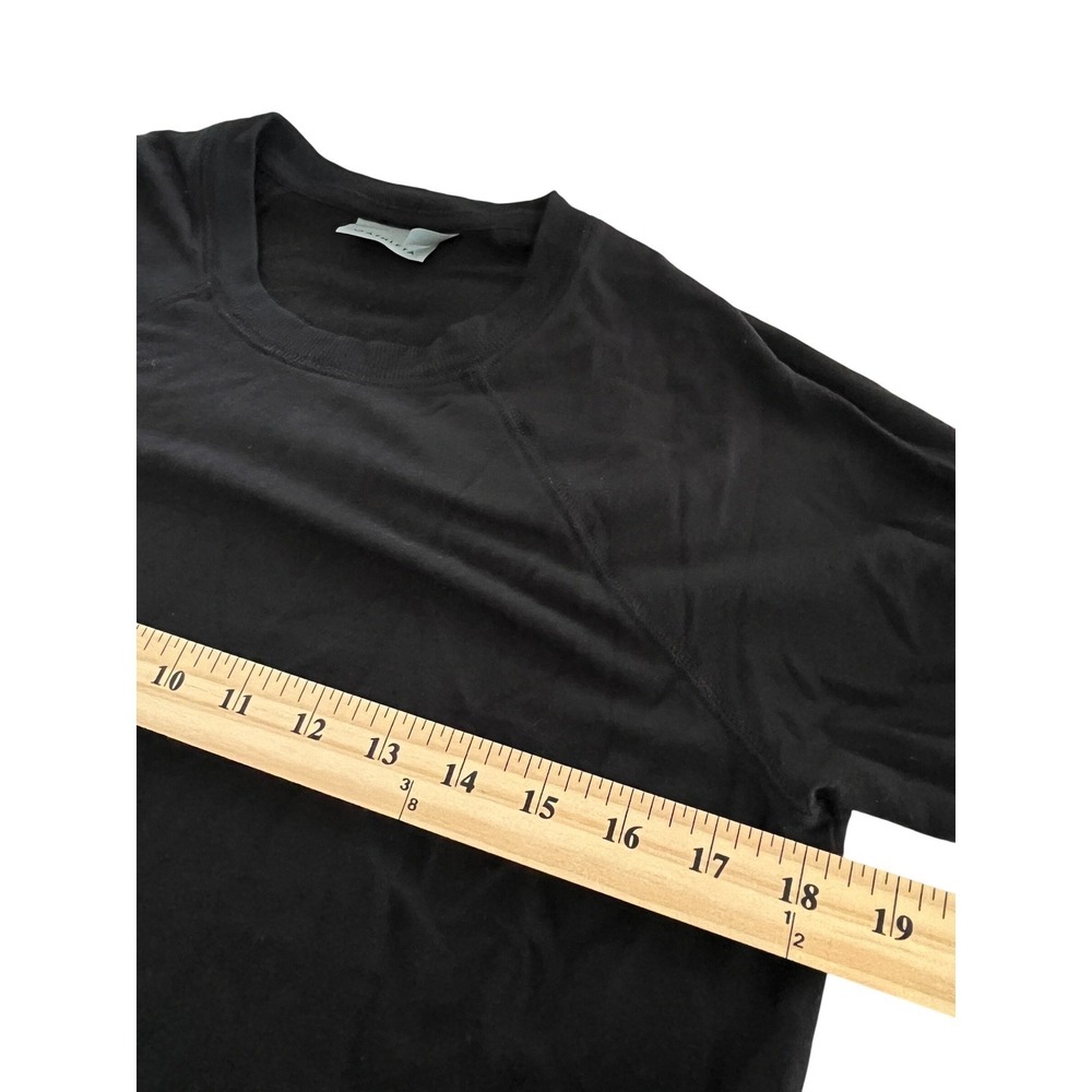 ATHLETA Black Wrap Front Long Sleeve Top S Modal Spandex Retro-Chic - Picture 7 of 8